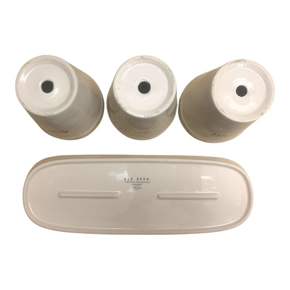 RARE VTG Rae Dunn Merry Joy Cheer Planter Trio Set Christmas Holiday Set - Picture 5 of 8